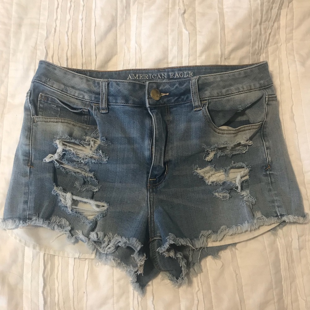 American Eagle Distressed High Waisted Shorts